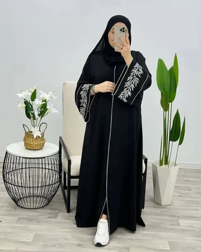 Embroidered Gown Borka with Hijab, Sizes 50 to 58