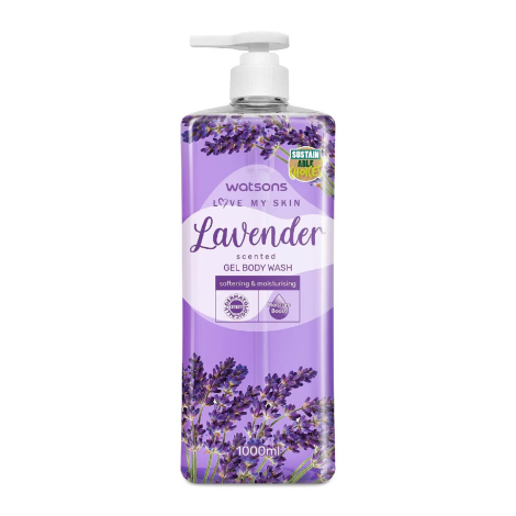 Watsons Lavender Scented Gel Body Wash 1000ml (Malaysia)