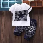 Summer New Style Baby Children'S Short-Sleeved Two-Piece Suit For Boys And Girls Five-Pointed Star