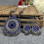 Antique Oxidized Necklace & Earrings Set – (Multiple Colors Available)