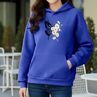 Premium Comfortable Printed Ladies Winter Hoodie