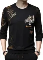 Men's Full Sleeve Mesh T-Shirt, Mixed Cotton, Sizes M to XL