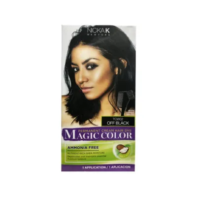Nicka K Permanent Cream Hair Dye Magic Color - TCW02 Off Black (Korea)