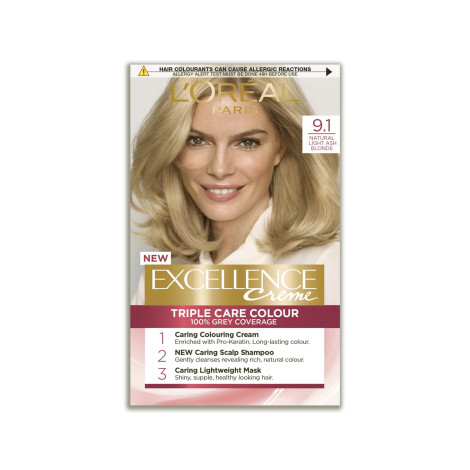 L'Oreal Excellence Creme Triple Care Colour - 9.1 Natural Light Ash Blonde (Belgium)