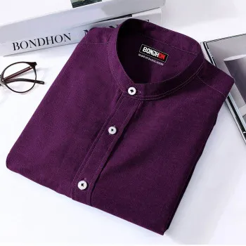 Men's Solid Colour Oxford Cotton Full Sleeve Shirt, Size XL