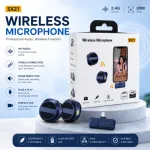 SX21-New 2-in-1 Wireless Lavalier Microphone – Dual Mic Setup for Crystal Clear Mobile Recording