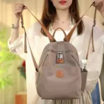 2025 New Hot Women's Backpacks Designer High Quality Soft Nylon Simple Fashion Bag(khaki)