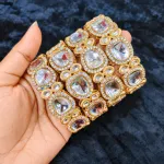 Royal Uncut Kundan & Polki Gold-Plated Bangle Set