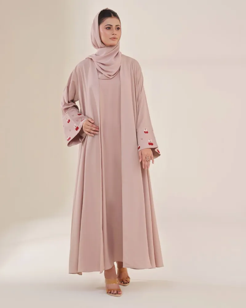 Embroidery Koti Borka with Inner and Hijab, 3 Colours
