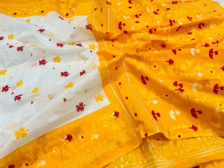 Half Silk Screen Print Saree without Blouse Piece, 3 Colours