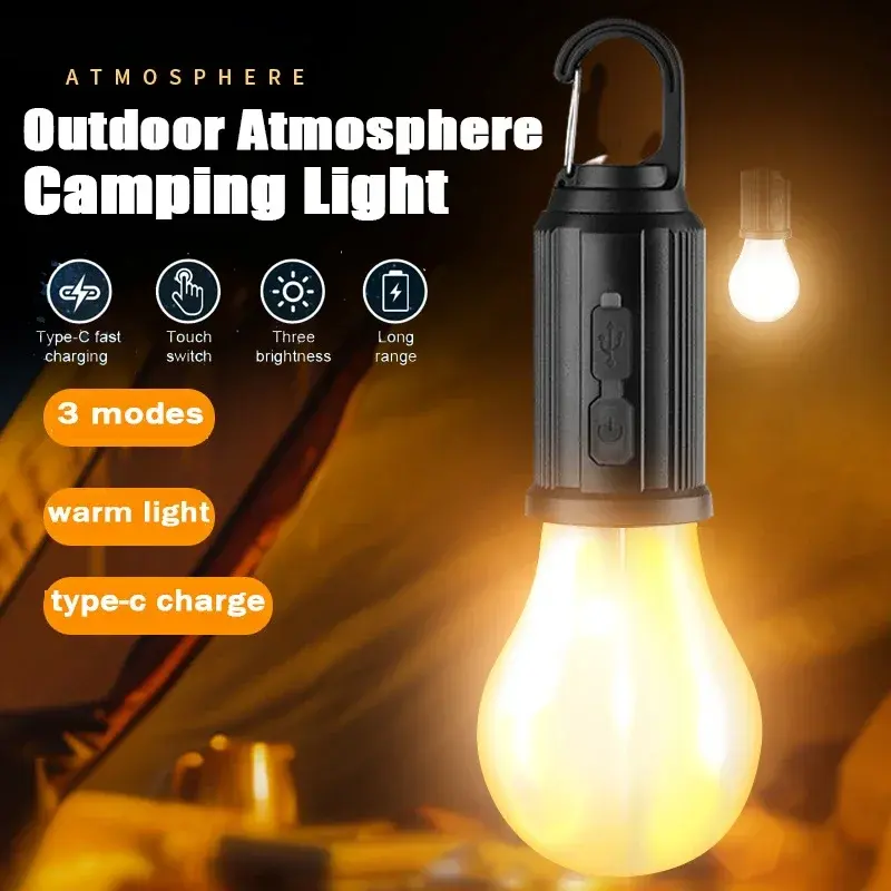 Rechargeable Solar Camping Lamp with Type-C Charging