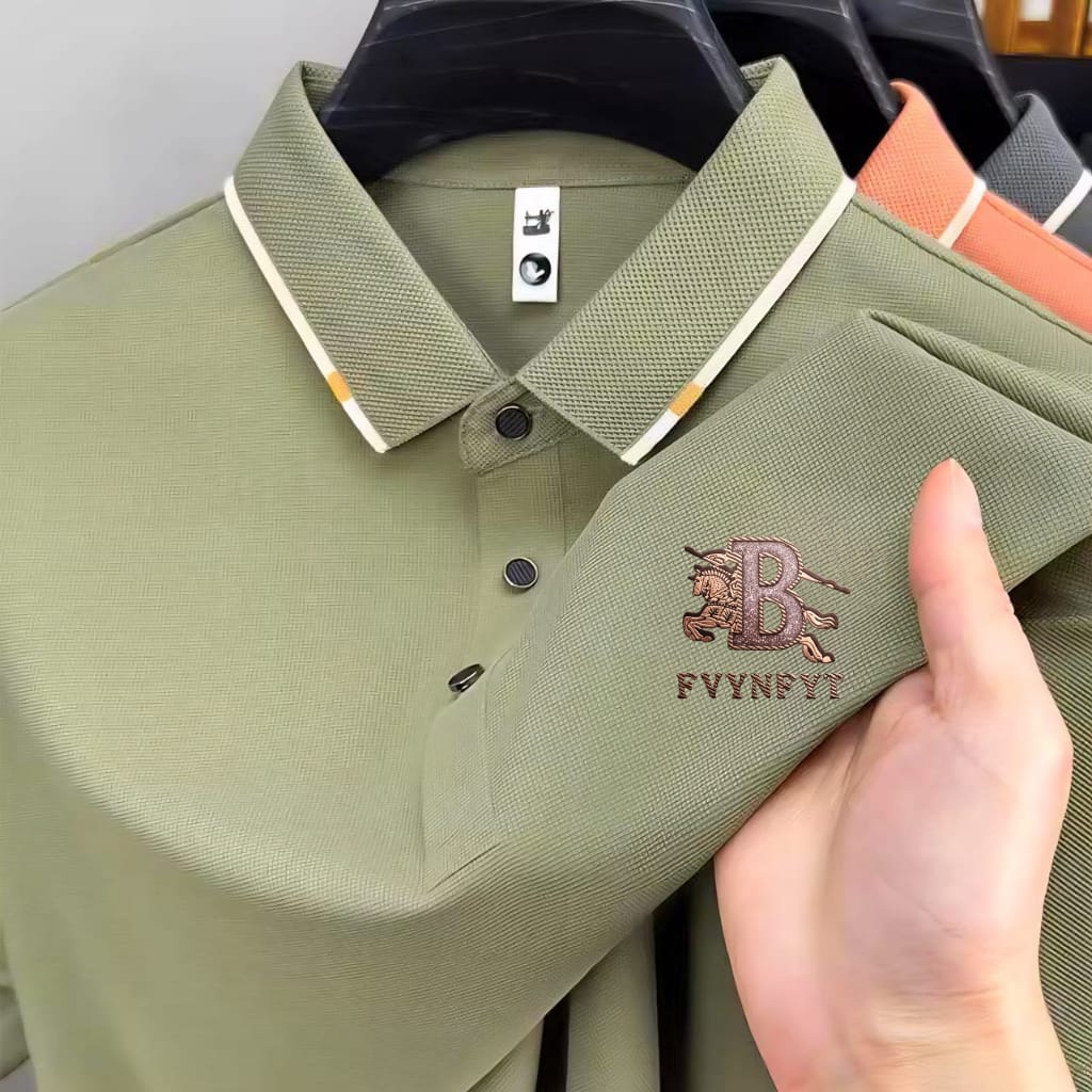 Men's Sticker Logo Polo Shirt in PK Cotton, Sizes M to XXL