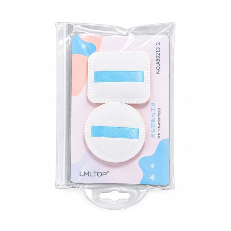 Lmltop Beauty Makeup Tools Round + Square Cushion Puff 2pcs