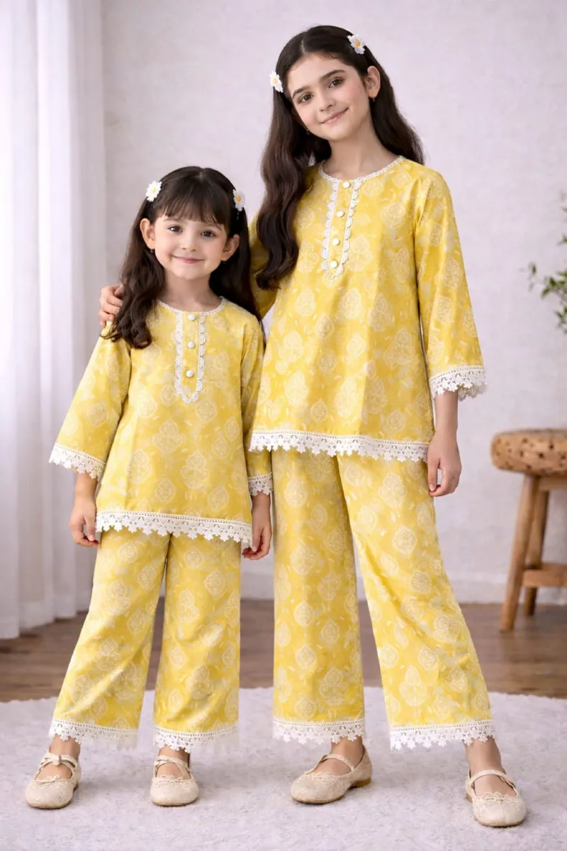 Kids' Pure Cotton Two Piece Set, 6 to 13 Years, 4 Colours