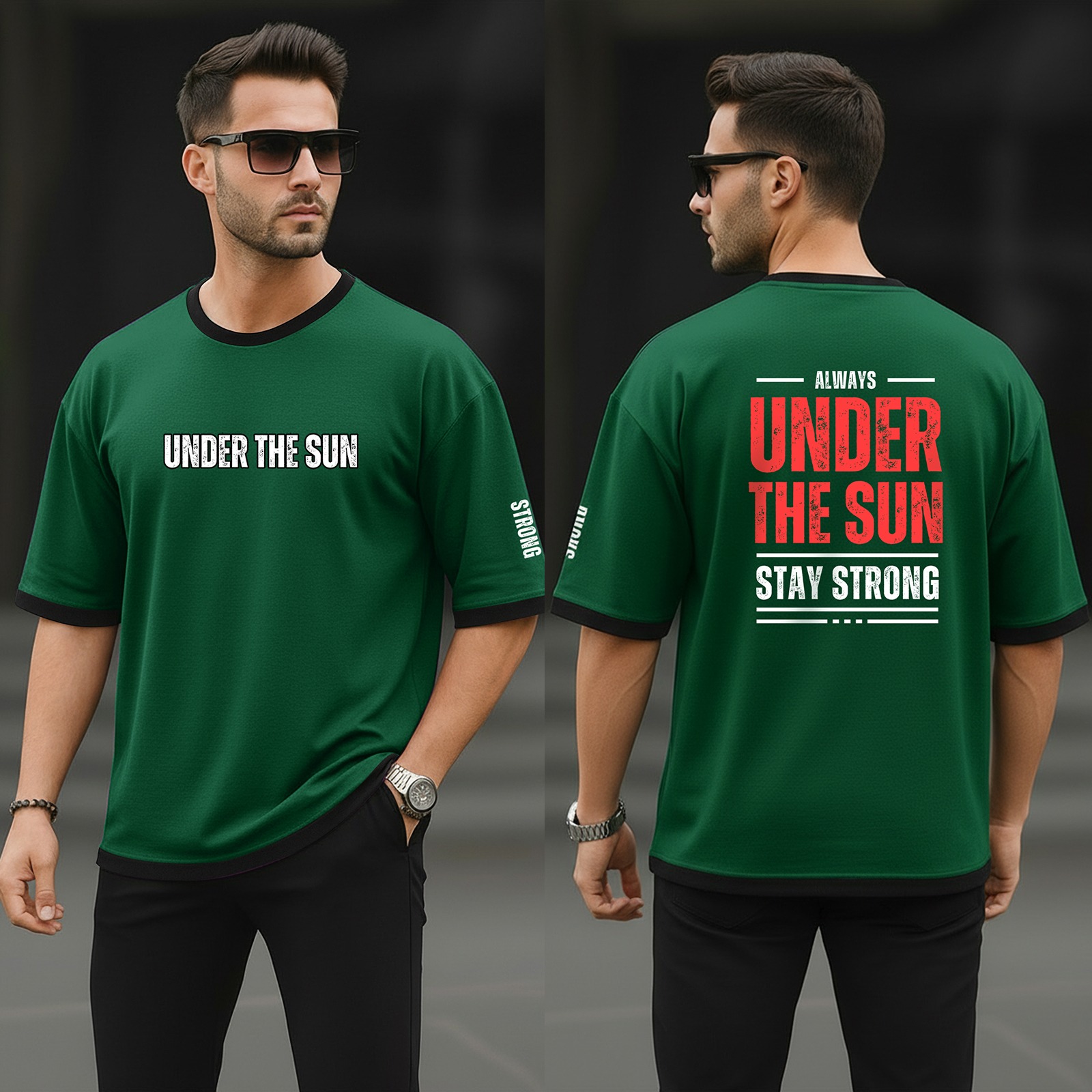 Men's Oversized Drop Shoulder Mesh T-Shirt, 160 GSM