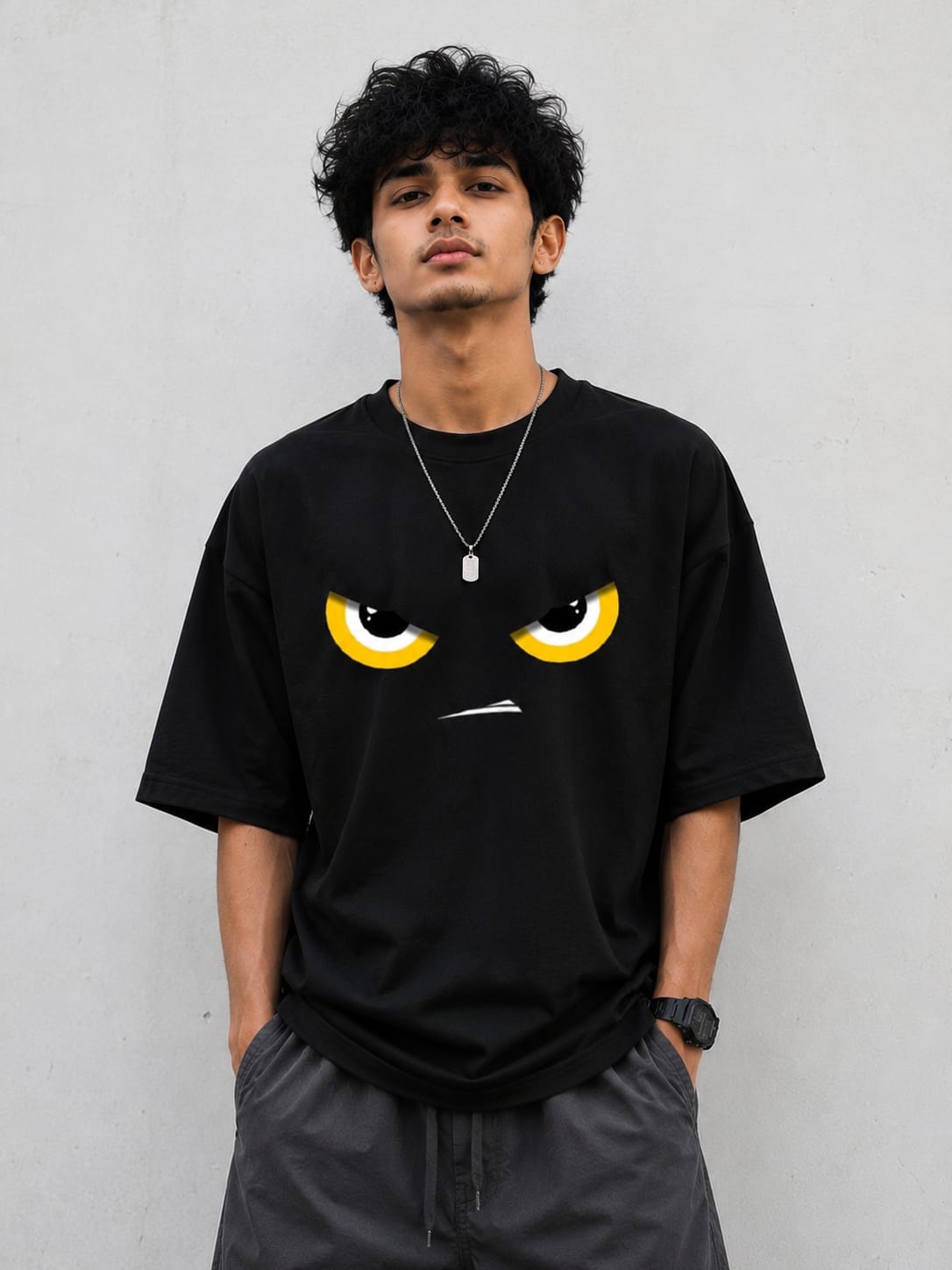 Men's 200 to 230 GSM Pure Cotton Drop Shoulder T-Shirt, DTF Print
