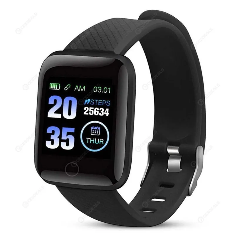 116 Plus Smart Watch Heart Rate Fitness Tracker Silicone Strap