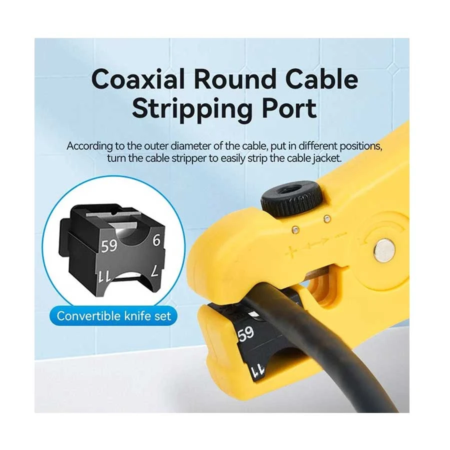 Vention KEBY0 Yellow Coaxial Cable Stripper