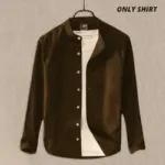 Men's Solid Colour  Ban color Shirt  ( deep Sepia )