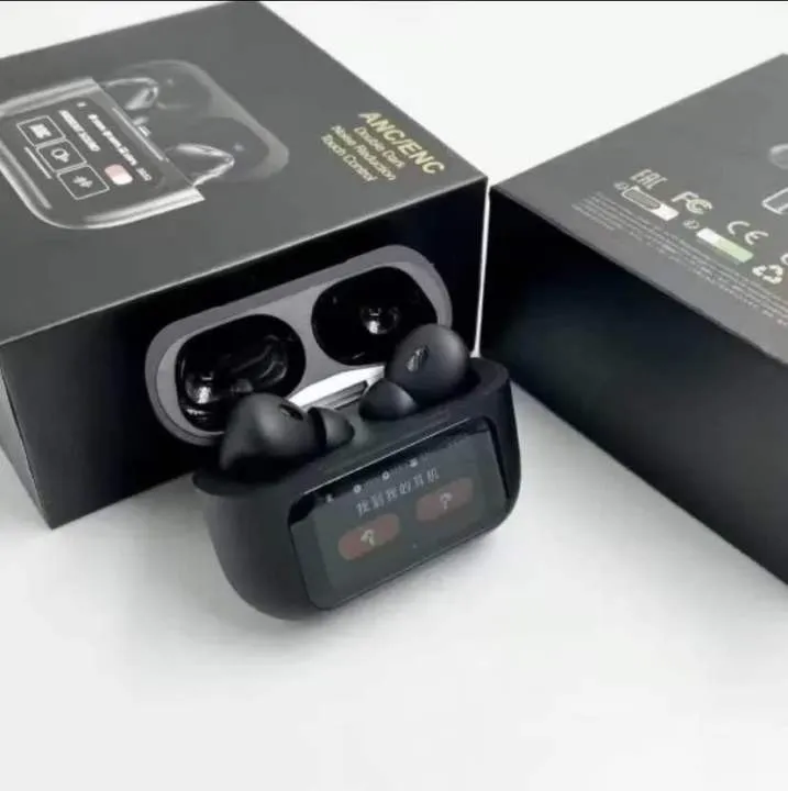 A9 Pro ANC True Wireless Earbuds – Smart Touch Screen Charging Case, Active Noise Cancellation, 13mm Drivers, GPS Location & 35H Battery