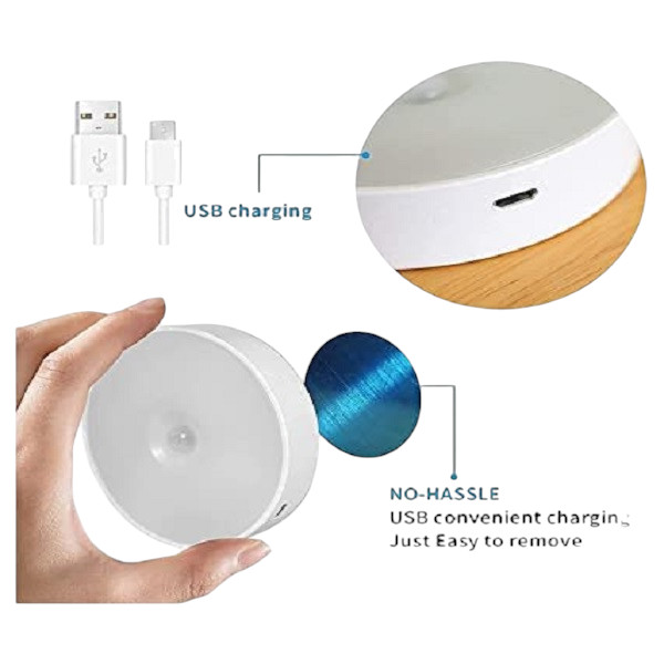 Wireless Motion Sensor Led Wall Night Light With Usb Charging Stick Lamp