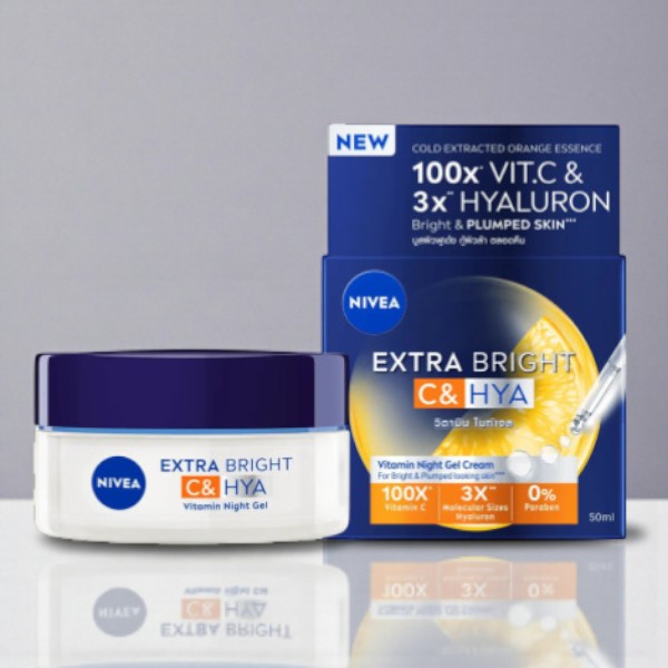 Nivea Extra Bright C and Hya Vitamin Night Gel 50ml (Poland)