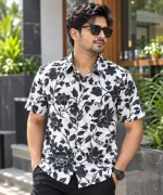 Men's Printed Half Sleeve Cotton Shirt, Sizes M to XXL