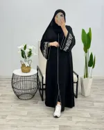 Embroidered Gown Borka with Hijab, Sizes 50 to 58