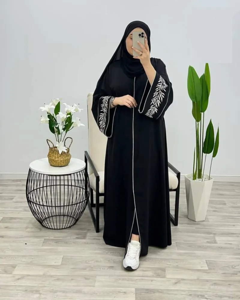 Embroidered Gown Borka with Hijab, Sizes 50 to 58