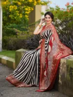 Digital Print Silk Saree with 1 Gaj Matching Blouse Piece
