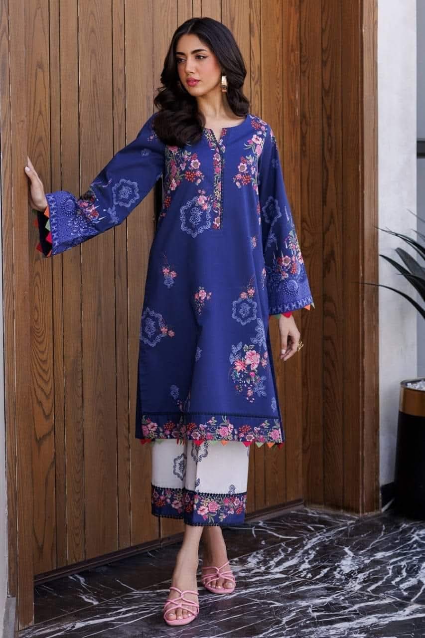 Women's Cotton Silk Dress Set in Sizes 38 and 40