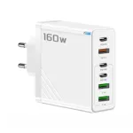 160W Super Fast Multi-Adapter: Ultimate GaN Charger with 6 Ports & Lightning Cable