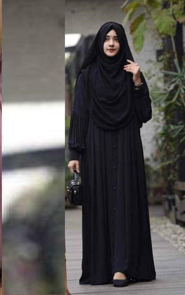 Side Pocket Borka in Cherry Fabric, Borka Only, No Hijab