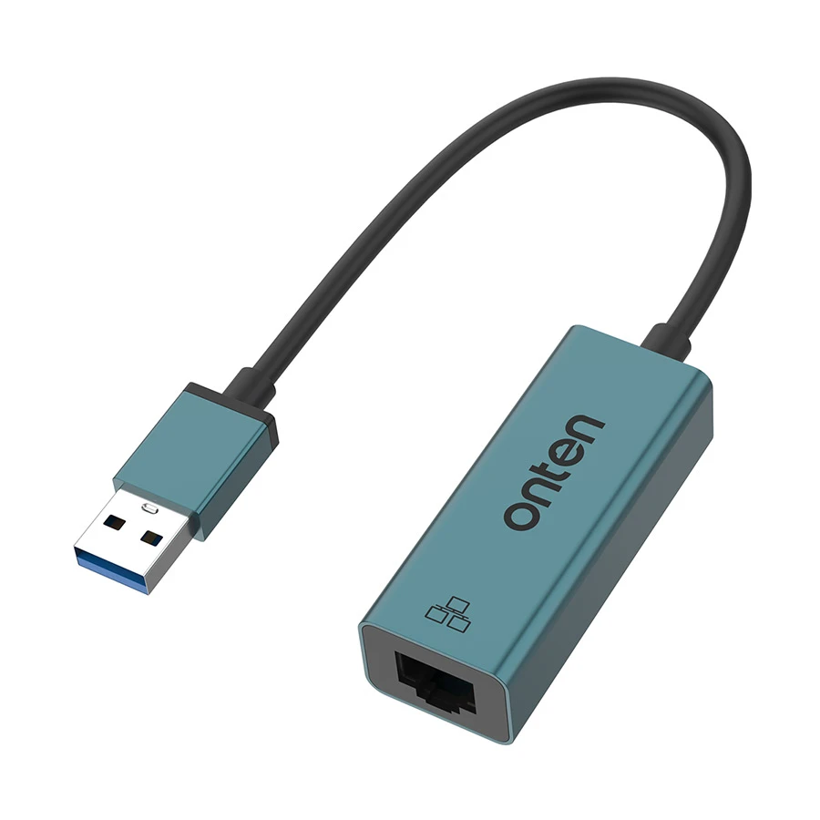 Onten OTN-5225D USB Male to LAN Female Crystal Teal Converter