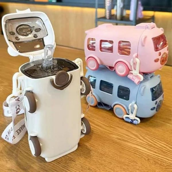 Car Travel Water Bottle Plastic Leak Proof Bus Shape
