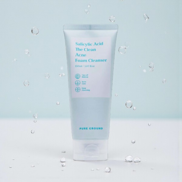 Pure Ground Salicylic Acid The Clean Acne Foam Cleanser 150ml (Korea)