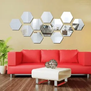12 pcs Mirror Hexagon Set