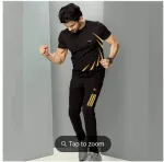 Men's Polypropylene O-Neck T-Shirt and Pants Tracksuit Set, M to XL