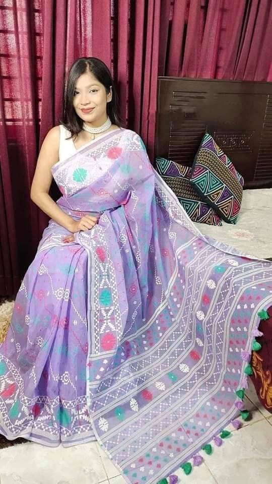 Women's Hand Printed Half Silk Saree, Screen Print, 12 Haath