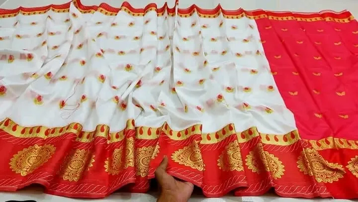 Full Body Zari Thread Saree in Silk Katan, 3 Colours