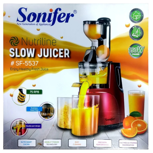 Sonifer SF-5537 Cold Press Fruit Slow Juicer & Food Mixer Extractor