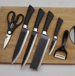 Family Kitchen Knife Set 6 in 1 Kitchen Scissors Fruit Peel Set (ER-0238A)