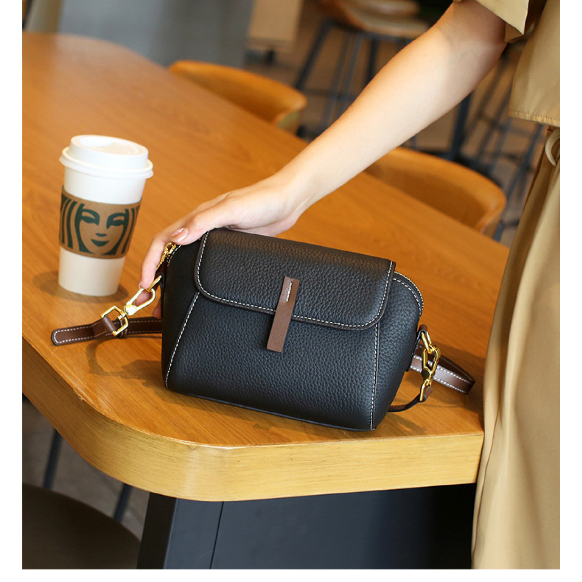 New Pu Leather Single Shoulder Niche Light Luxury Women's Bag