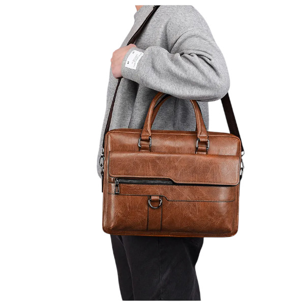 Amsburg Laptop Leather Bag(Chocolate )