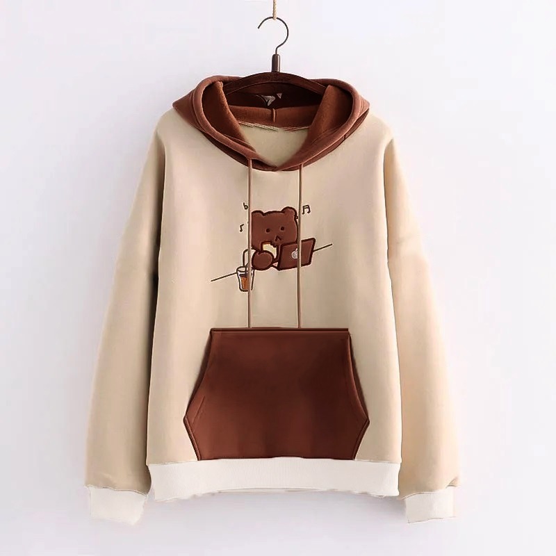 Women's Brushed Cotton Fleece Hoodie, DTF Print, 300 GSM, 2 Colours