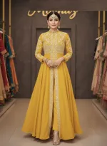 Women's Weightless Georgette Party Dress with Butterfly Salwar