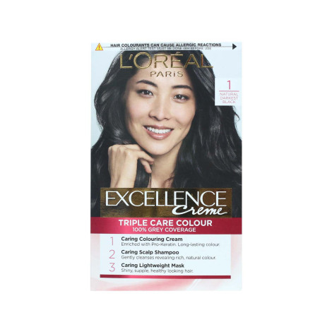 Loreal Hair Colour Excellence - 1 Natural Darkest Black (Belgium)