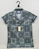 Men's Drop Shoulder Shirt in Spandex Cotton with Show Buttons