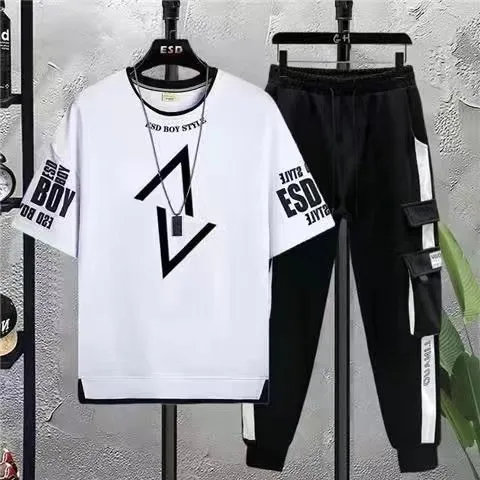 Men's Half Sleeve Jersey T-Shirt and Trouser Set, 6 Colours