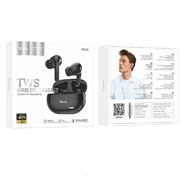 Hoco EW60 Plus Norman True Wireless ANC BT Headset – Black Color